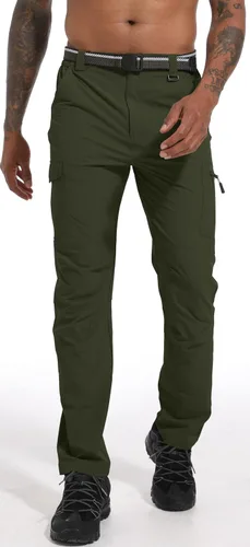 Miniatura 8 de WENRONSTA Pantalones cargo de senderismo para hombre, secado rápido, ligeros, impermeables, 6 bolsillos, para exteriores, pesca, montaña