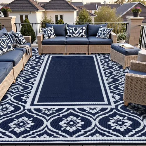 Miniatura 17 de HUGEAR Alfombra para RV Exterior Tapete Impermeable Alfombras para Exteriores 9'x12' para Patios Liquidación Alfombra Exterior Alfombras de Camping