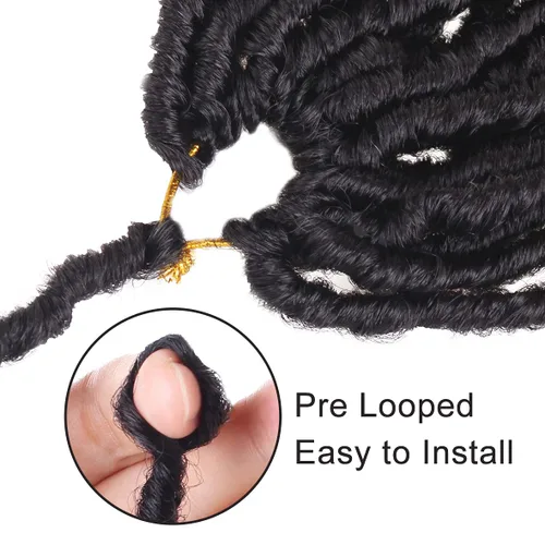 Miniatura 4 de Leeven Nuevas Trenzas de Ganchillo de Cabello con Locs Falsos Suaves de 24 Pulgadas de Largo Locs de Diosa Desgastados 6 Paquetes Negro Natural