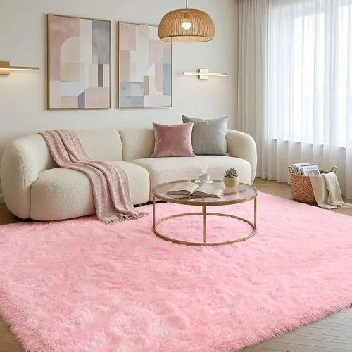 Miniatura 23 de Alfombra mullida de 5 x 8 pies, apta para mascotas, de fácil cuidado, ultra suave, con respaldo antideslizante, moderna alfombra de felpa mullida