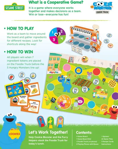 Miniatura 3 de Masterpieces Sesame Street - Juego cooperativo de monstruo de galletas - Entretenimiento familiar divertido para niños y adultos - Educativo