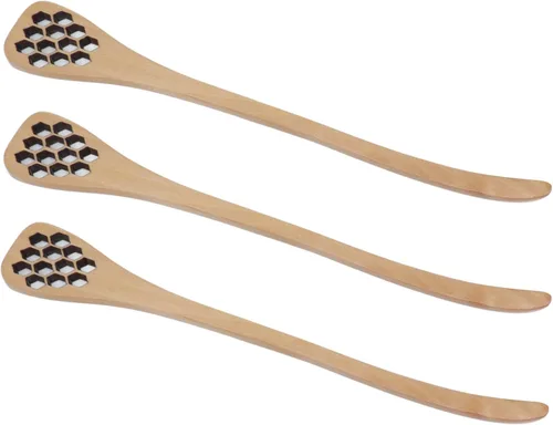 Miniatura 7 de Juego de 3 cucharas de miel, cucharas de miel talladas de madera, cucharas para mezclar y servir miel, ideal para el hogar, cocina y restaurante