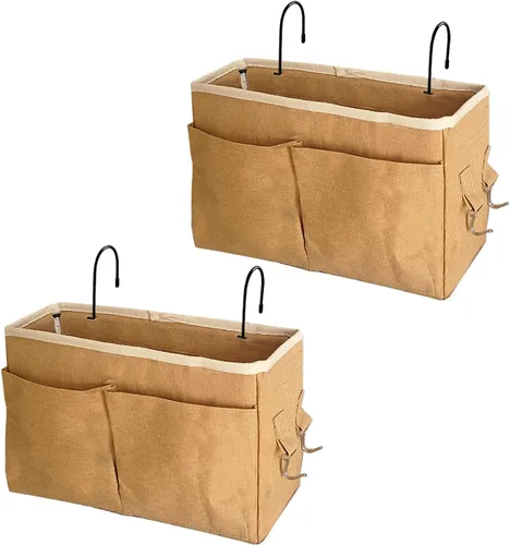 Miniatura 16 de Organizador de Mesita de Noche/Bolsa de Almacenamiento Colgante de Mesita de Noche Organizador Multifuncional para Literas Camas de Hospital Rieles