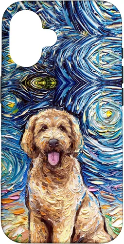 Miniatura 32 de Cute Goldendoodle Starry Night Doodle Dog Art by Aja Case for iPhone 17