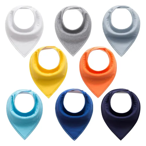 Miniatura 15 de Baberos bandana para bebé, paquete de 10 baberos para bebés, niños, niñas, unisex, 100% algodón, baberos suaves y absorbentes (rosa y amarillo)