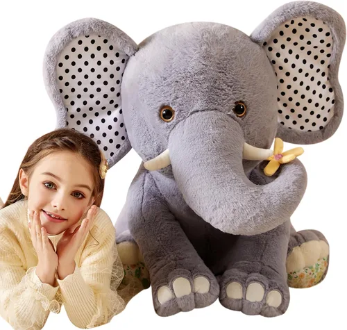 Juguete de peluche de elefante gigante, juguete suave, grande Jumbo de 25 pulgadas, lindo tamaño grande, enorme peluche esponjoso, regalos de