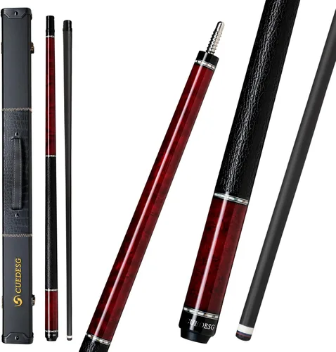 Miniatura 26 de Palo de Billar de Fibra de Carbono 10.5mm/11.8mm/12.5mm, Palo de Piscina de Baja Deflexión con Empuñadura de Madera Rara, Palo de Billar Profesional