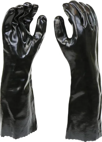 West Chester 12018 Guantes de trabajo recubiertos de PVC resistentes a productos químicos: 18" de longitud, tamaño grande, 2 pares