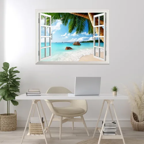 Miniatura 4 de Wall26 - Adhesivo decorativo para pared, diseño desmontable de flores silvestres primaverales Playa Anse Lazio