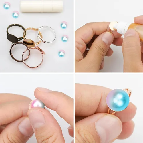 Miniatura 5 de SUMERSHA 50 piezas de anillos en blanco ajustables planos de 0.472 in de base de joyería en blanco componentes para hacer manualidades de bricolaje