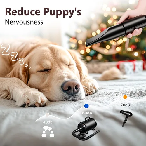 Miniatura 5 de Secador de pelo para perros de alta velocidad para aseo, soplado de 3800 W/5.2 HP para perros grandes, Sechoir Pour Chien con velocidad ajustable