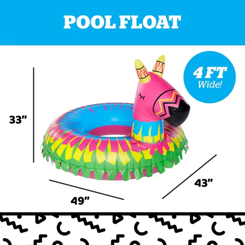 Miniatura 3 de BigMouth Inc. Donkey Party - Flotador de piscina con piñata – Divertido flotador de piscina que mide más de 4 pies de ancho, kit de parche incluido