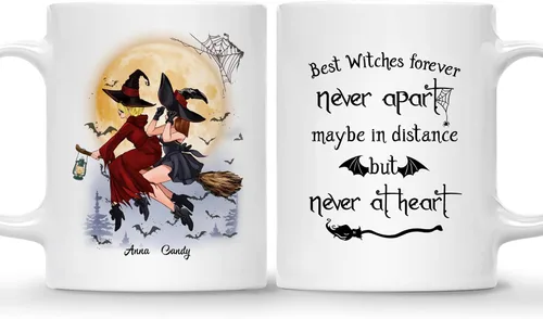 Miniatura 16 de Gossby Taza de café personalizada con texto en inglés "Always Sister", regalo personalizado para hermana con diseño, nombre, taza de Halloween