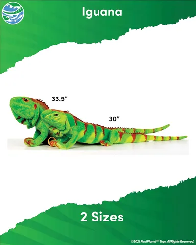 Miniatura 3 de Real Planet Peluche de Iguana de 30 pulgadas, lagarto realista de iguana verde para niños, más de 2 pies, animales salvajes de peluche, súper suave