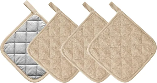 Juego de soportes para ollas de cocina resistentes al calor, juego de agarraderas de algodón puro, salvamanteles, posavasos grandes, almohadillas