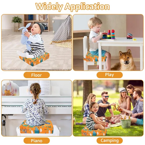 Miniatura 7 de Asiento elevador para niños pequeños para mesa de comedor, silla de cocina, soporte más fuerte, correas dobles seguras, asiento elevador portátil