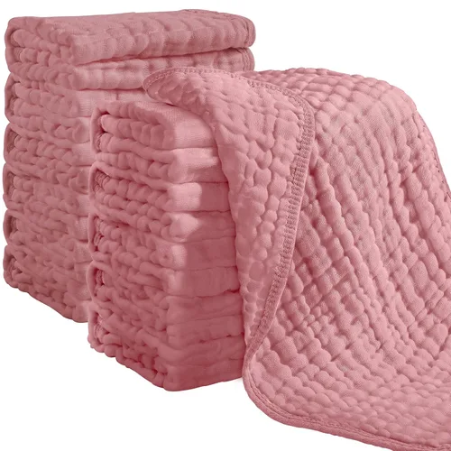 Miniatura 20 de Looxii - Paquete de 12 trapos de muselina para eructos, 100 % algodón, grandes, 20 x 10 pulgadas, extrasuaves y absorbentes, para bebés, niños