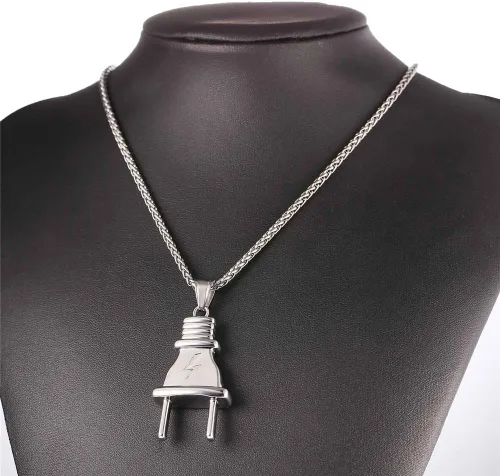 Miniatura 3 de U7 Punk Necklaces Stainless Steel 18K Gold Plated Large Hip Hop DaggerKnifeSwordSteampunk GearLarge Razor Blade Pendant Necklace for Men Women