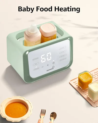 Miniatura 5 de Calentador de biberones para bebé, Grownsy calentador de leche rápido 8 en 1 con temporizador para leche materna o fórmula, se ajusta a 2 biberones