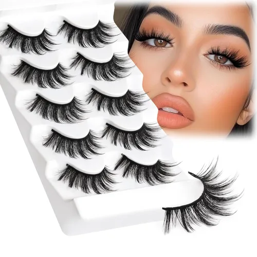 Miniatura 157 de Veleasha Pestañas postizas de manga puntiagudas, 100% hechas a mano, aspecto natural, pestañas postizas ligeras con banda transparente suave