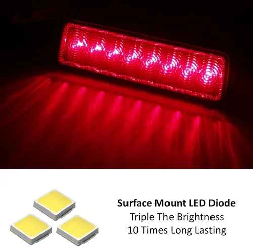 Miniatura 3 de iJDMTOY OE - Conjunto de luz LED estroboscópica con lente roja estilo coche de carreras, con 3ª luz de freno sin base compatible con Jeep Wrangler