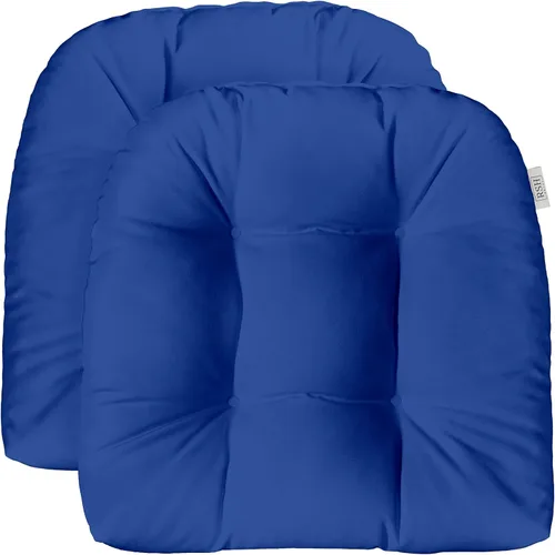 RSH DECOR Juego de 2 cojines de asiento de mimbre en forma de U | 19 x 19 pulgadas | Tela de poliéster hilado para todo tipo de clima | Resistente