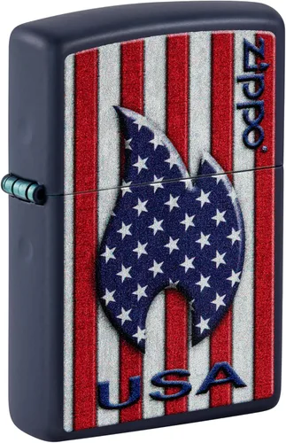 Miniatura 17 de Zippo encendedores con la bandera de EE. UU. Cromado