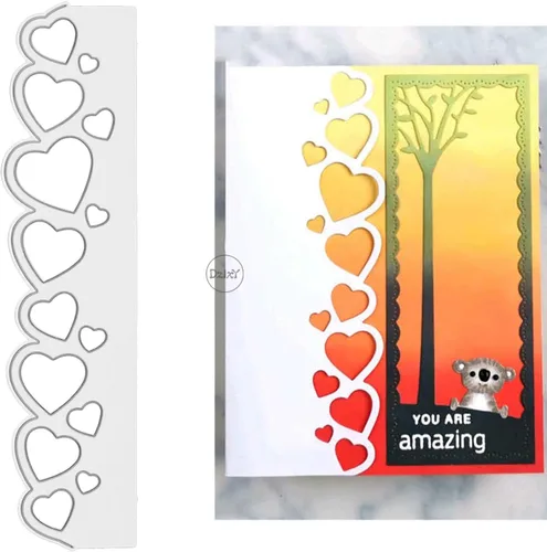 Miniatura 27 de DzIxY Troqueles de corte de metal en forma de corazón simples para kit de fabricación de tarjetas, juegos de troqueles de papel en relieve, 7
