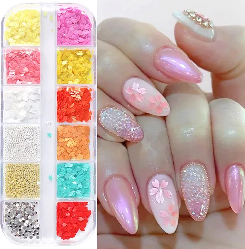 Miniatura 18 de Lentejas de purpurina camaleón para uñas, lentejuelas de arte de uñas holográficas 3D con gradiente láser, polvo de purpurina brillante en gel UV
