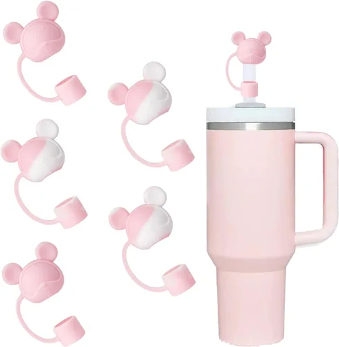 Miniatura 21 de Juego de 4 fundas de popote con diseño de estrella compatibles con vasos Stanley de 30 y 40 onzas, reutilizables, bonitas puntas de popote