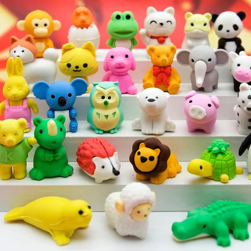 LanMa 118 borradores de animales – mascotas de escritorio, rompecabezas, desmontables, animales, borradores de lápiz para niños, premios de aula,