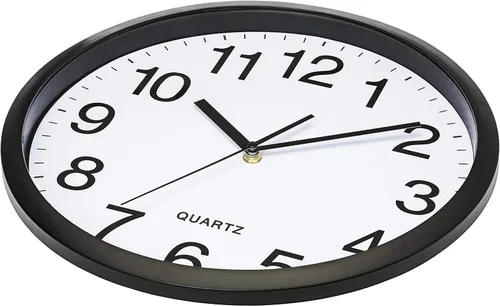 Miniatura 3 de Bernhard Products Reloj de pared negro, paquete de 2 unidades, silencioso, sin tictac, de 10 pulgadas, de cuarzo de calidad audaz, funciona