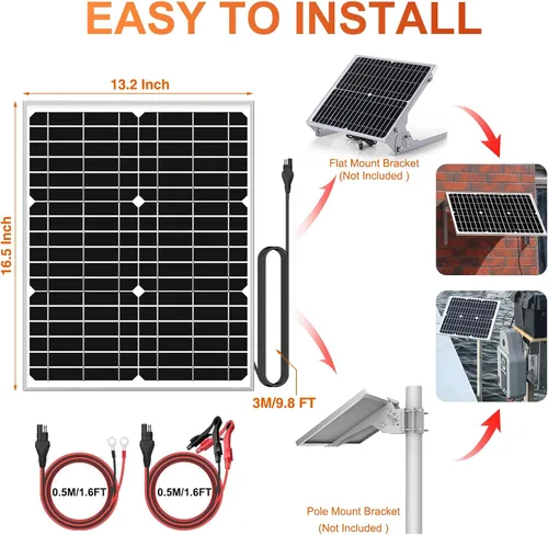 Miniatura 7 de SUNER POWER Cargador de Batería de Panel Solar de 12V 20W Ultra, Controlador de Carga MPPT UltraInteligente Integrado, Mantenedor de Batería Solar