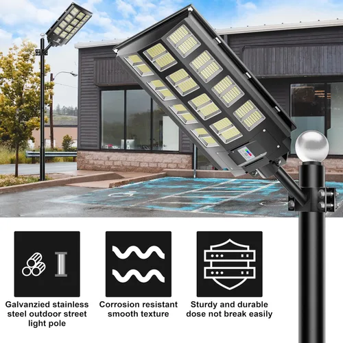 Miniatura 2 de Poste de luz de calle de 13 pies de alto, poste de lámpara de calle para luces al aire libre, poste de luz solar de calle accesorio para patio