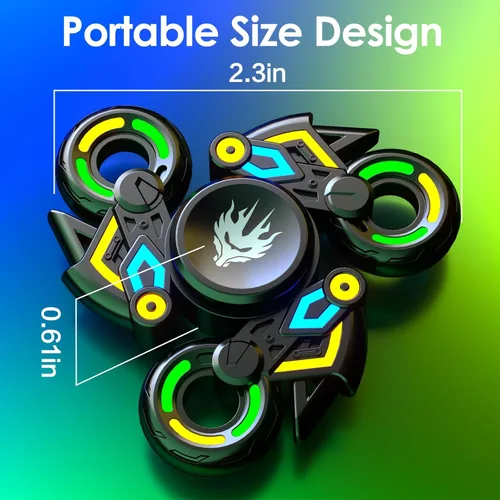 Miniatura 7 de Cool Trendy Fidget Spinners, Fidget Spinner Gifts, Stress Anxiety ADHD Relief Figets, Metal Finger Hand Spinner with Green/Yellow/Blue Luminous