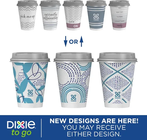 Miniatura 4 de Dixie To Go - Tazas de café de papel con tapas, 12 onzas, 14 unidades, vasos de papel aislantes desechables para bebidas calientes o frías Medium