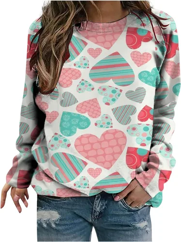 Miniatura 9 de Sudadera de manga larga con estampado de leopardo y corazón para mujer, para el día de San Valentín, sin botones, para niñas, regalos