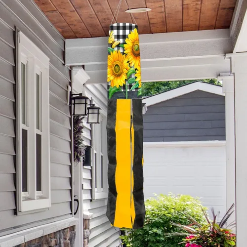 Miniatura 2 de Girasoles a cuadros Verano Windsock 40" L Briarwood Lane