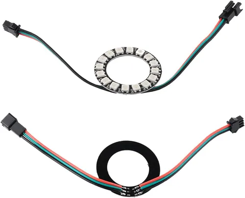 Miniatura 2 de 2 unids 16 bits WS2812 5050 RGB LED anillo lámpara luz etapa luz con controlador de anillo RGB integrado a todo color para Arduino Raspberry Pi ESP32