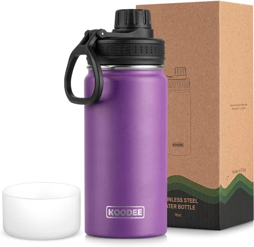 Miniatura 125 de koodee Insulated Water Bottle, 32 oz Stainless Steel Double Wall Vacuum Wide Mouth Sport Bottle with Leakproof Spout Lid (Navy)