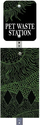 Miniatura 24 de ZERO WASTE USA NUEVA 2026 DISPENSE-ART™ Estación de basura para perros de aluminio con impresión UV de 7 pies - Sin bote de basura - 25% más