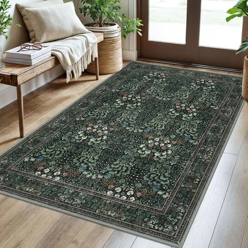 Miniatura 108 de SIILOOM Alfombra antideslizante de pasillo moderna de 2 x 5, súper suave, para pasillos, decoración para cocina, alfombras para pasillos sin 2-Verde