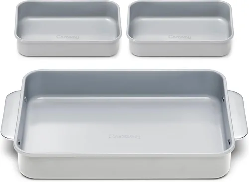 Miniatura 26 de Caraway Sartén rectangular de cerámica antiadherente de 9 x 13 pulgadas, revestimiento de cerámica naturalmente resbaladizo, no tóxico, libre