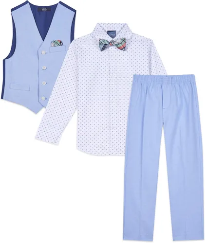Miniatura 7 de Nautica Boys' 4-Piece Set with Dress Shirt, Bowtie, Vest and Pants