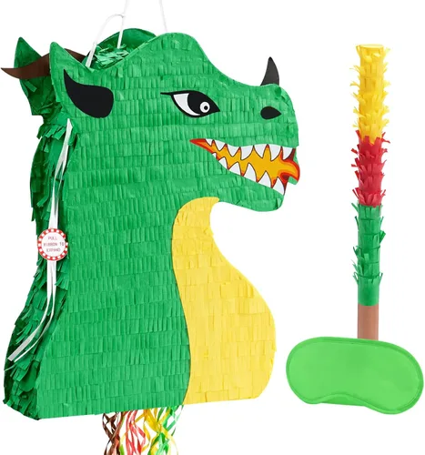 Miniatura 109 de WERNNSAI - Piñata de sirena plegable, piñata de cumpleaños con flecos que incluye cuerda para jalar, venda y bate. Decoraciones