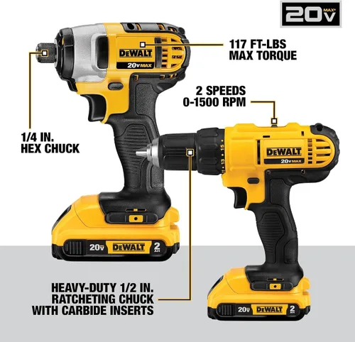 Miniatura 2 de DEWALT - Kit combinado de herramientas eléctricas de 20 V MAX, 10 herramientas inalámbricas, juego de herramientas eléctricas, 2 baterías, cargador