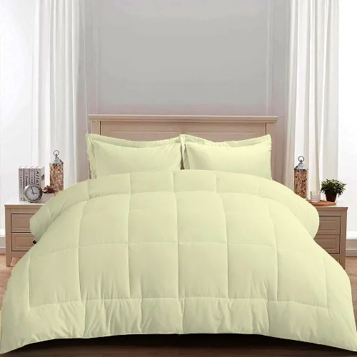 Miniatura 12 de Edredón 100% algodón egipcio de 500 GSM, súper suave, relleno alternativo de plumón con 2 fundas de almohada, colección de insertos para clima frío