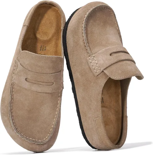Miniatura 16 de Project Cloud – Zuecos estilo mocasín para mujer de cuero 100% auténtico, con espuma viscoelástica, resistentes al agua, tipo slip-on