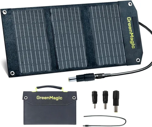 Greenmagic Cargador de Batería Solar Portátil de 20 Vatios Ideal para Batería de Energía, Estación de Energía, Relojes Inteligentes, Teléfonos,