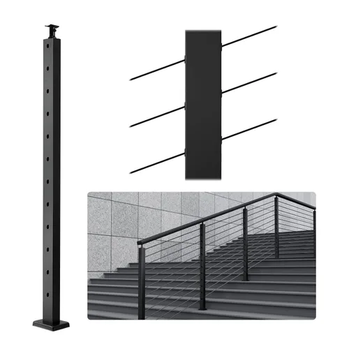 Miniatura 17 de VEVOR Poste de Barandilla de Cable para Escalera y Cubierta 36 x 0.98 x 1.97 pulgadas Poste de Pasamanos de Cable de Acero Inoxidable con Acabado